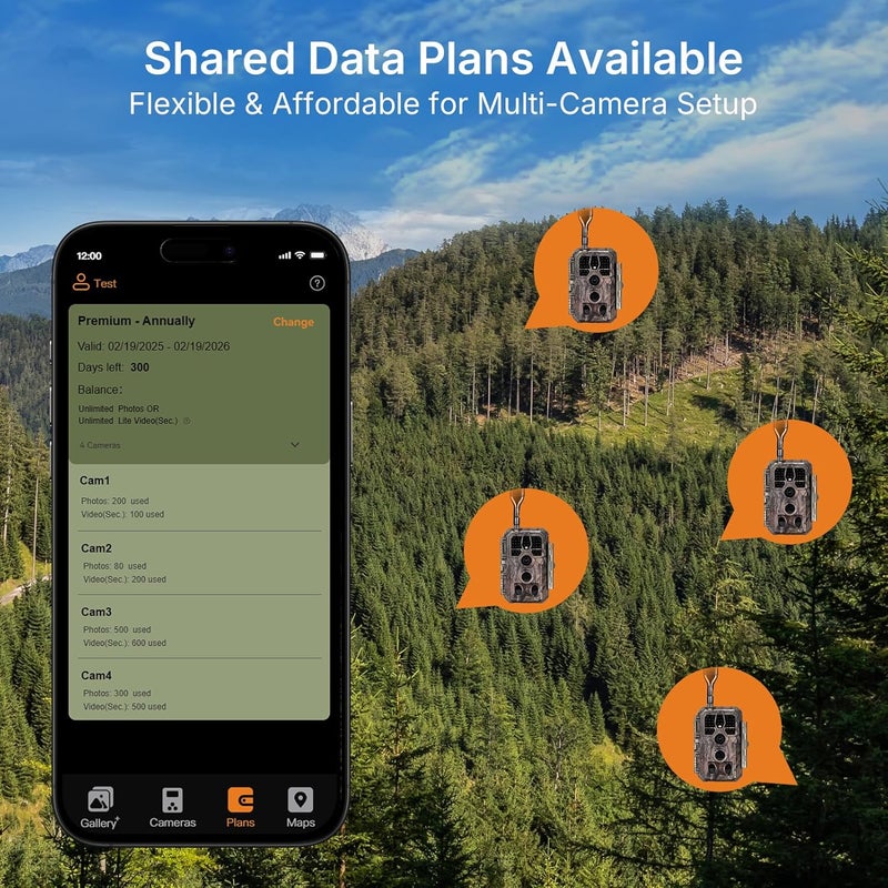 GardePro X50S Cellular Trail Camera (Non‑WiFi), Preloaded SIM Card, Shared Data Plan, Camera Sharing, 100ft No-Glow IR, 0.1s Trigger, Motion Detection - Image 3